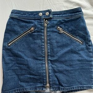 Rag and bone jean mini skirt with zipper detail
